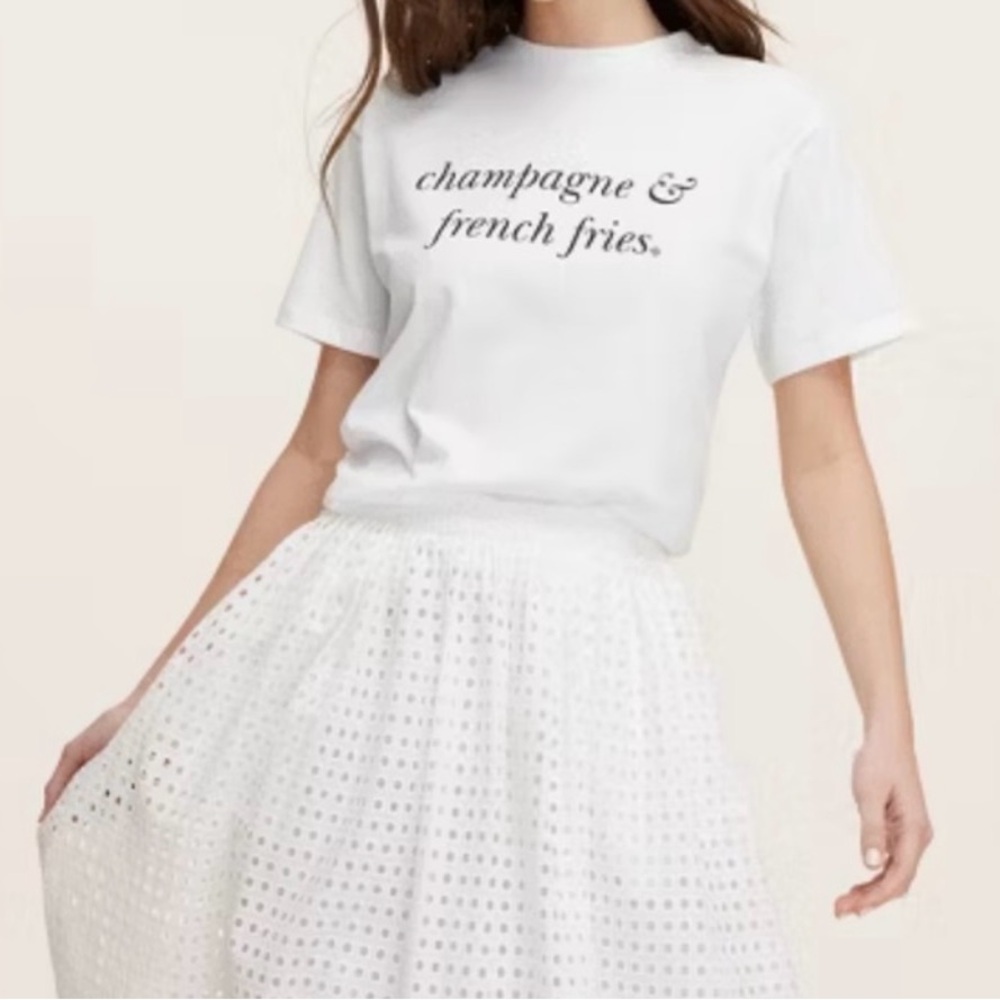 NWT Kate Spade x Target champagne and French fries tee